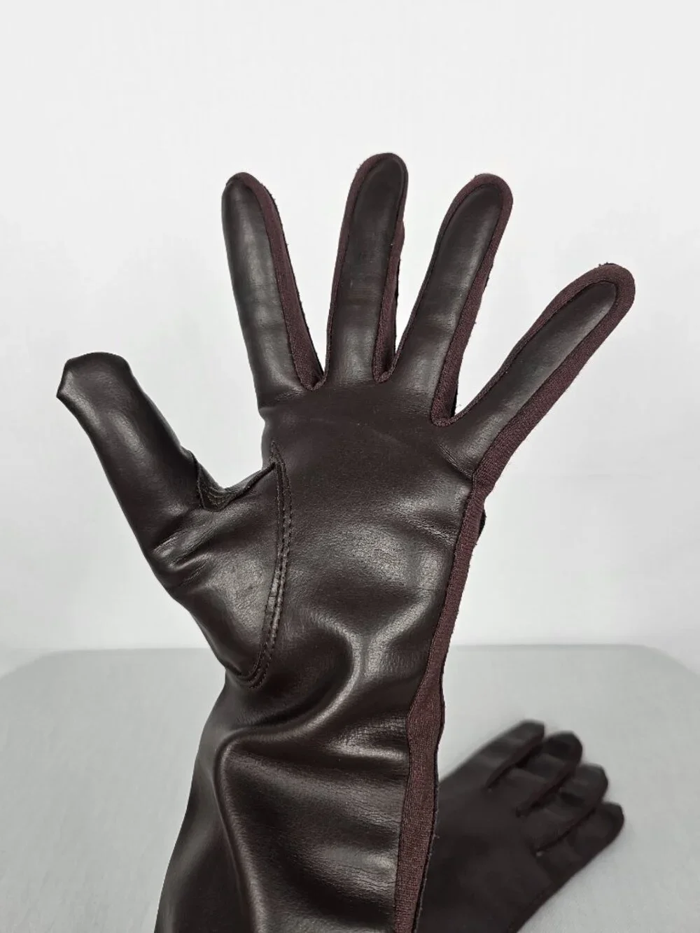Vintage Opera Length Brown Gloves I Made in Japan I Women's Size S/M